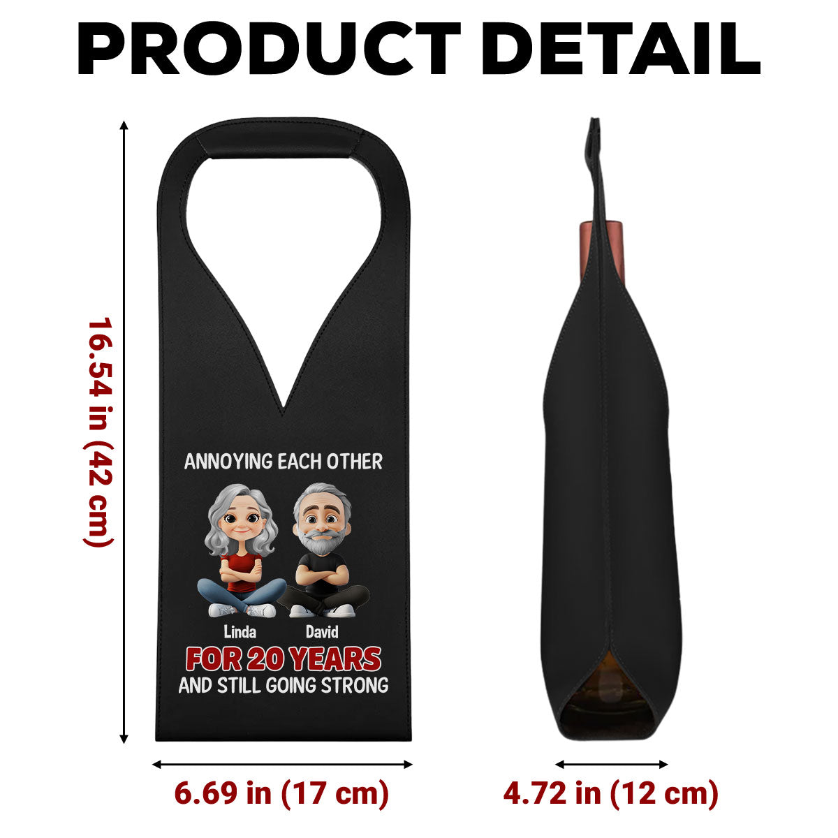 Annoying Each Other Since Day One - Personalized Custom Leather Wine Bag