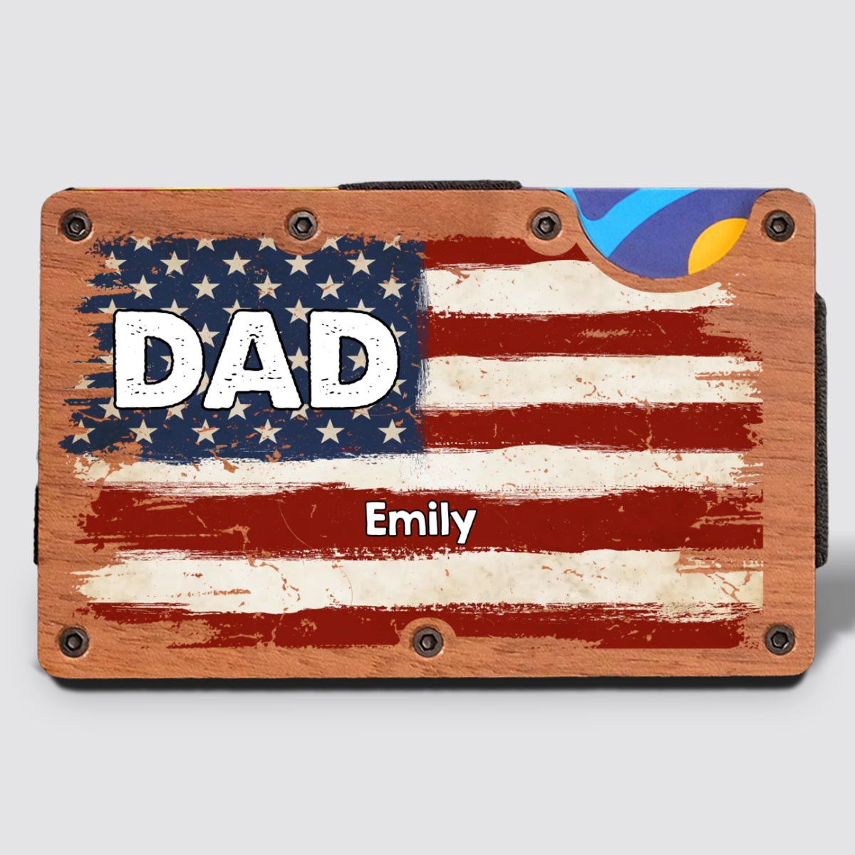 Proud To Be American - Personalized Custom Wooden Card Holder
