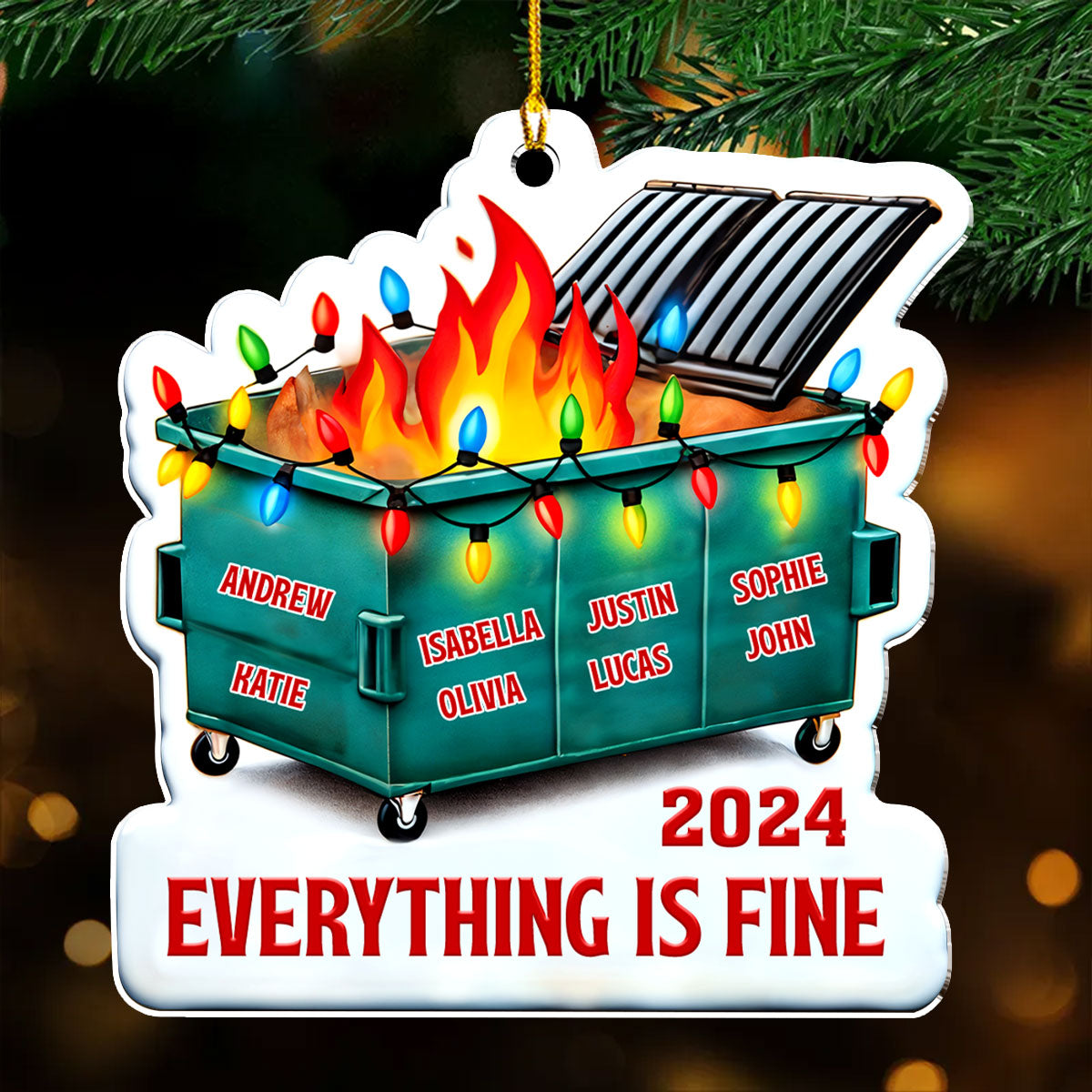 Everything Is Fine Work Besties - Personalized Custom Acrylic Ornament