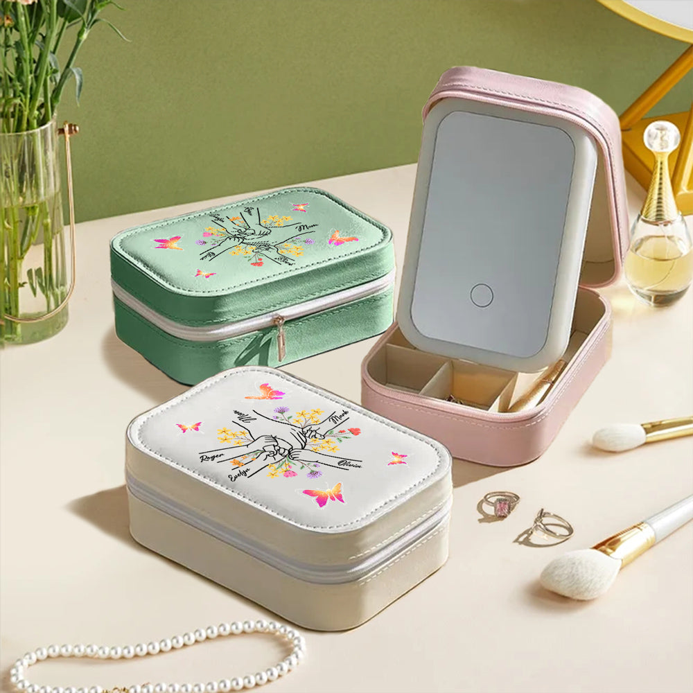 For My Mom - Personalized Custom Jewelry Box With LED Mirror