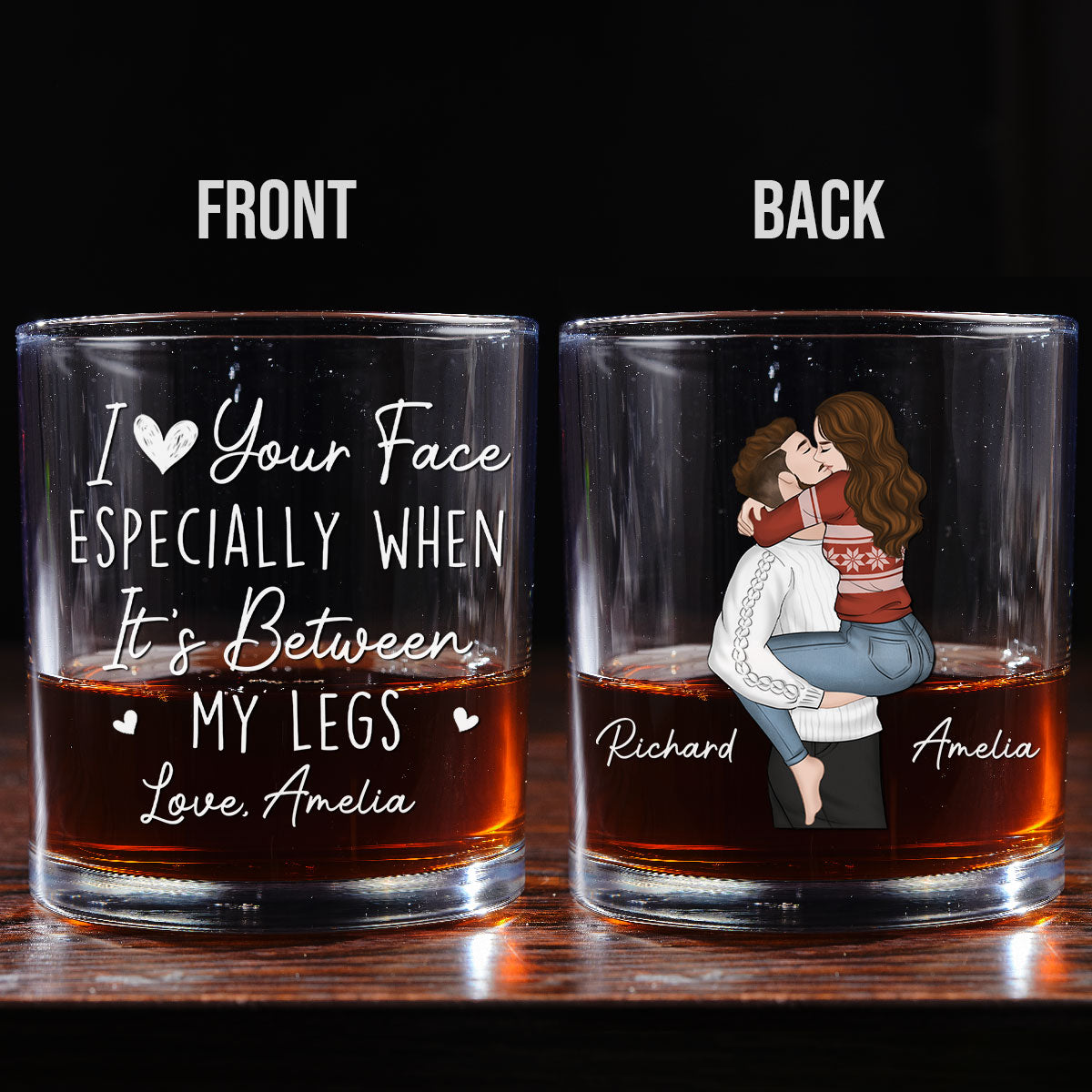 I Really Love Your Face - Personalized Custom Whiskey Glass