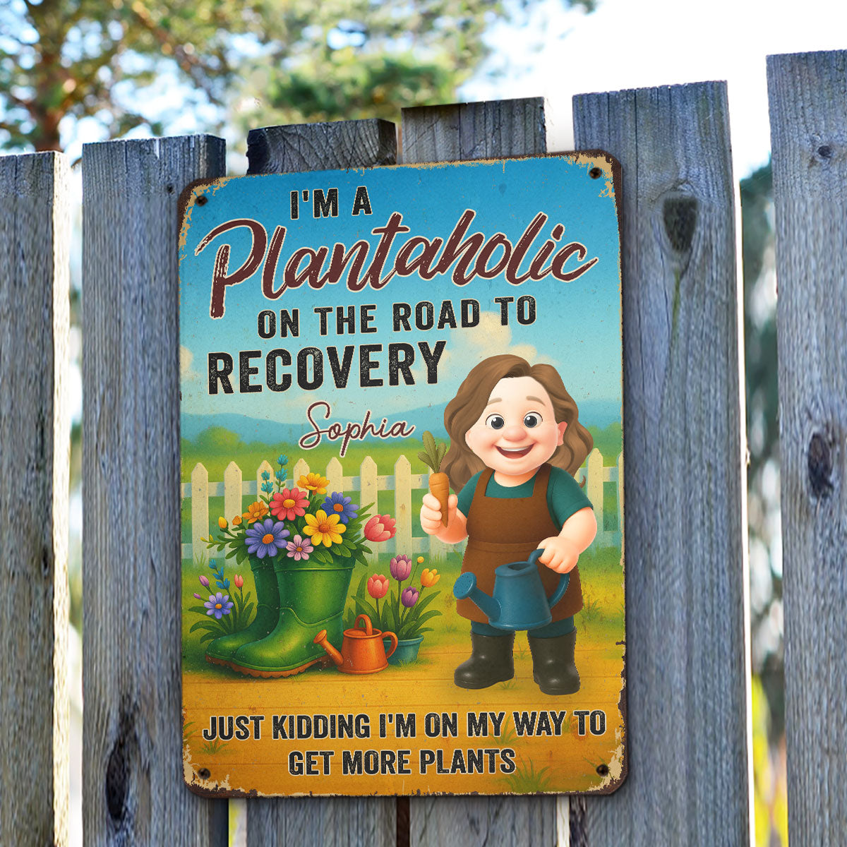 I Am A Plantaholic - Personalized Custom Metal Sign