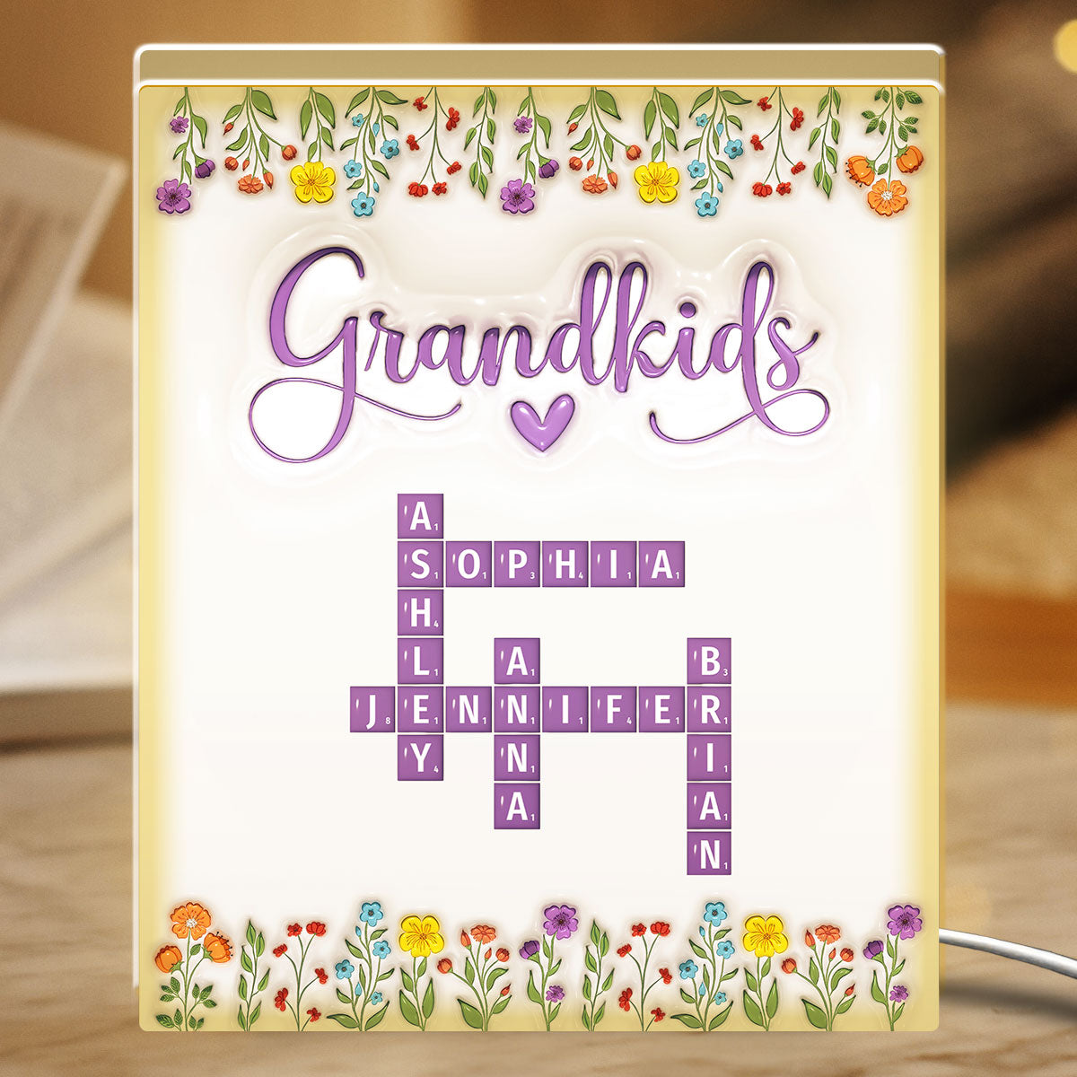 Love My Grandkids Crossword - Personalized Custom Light Box