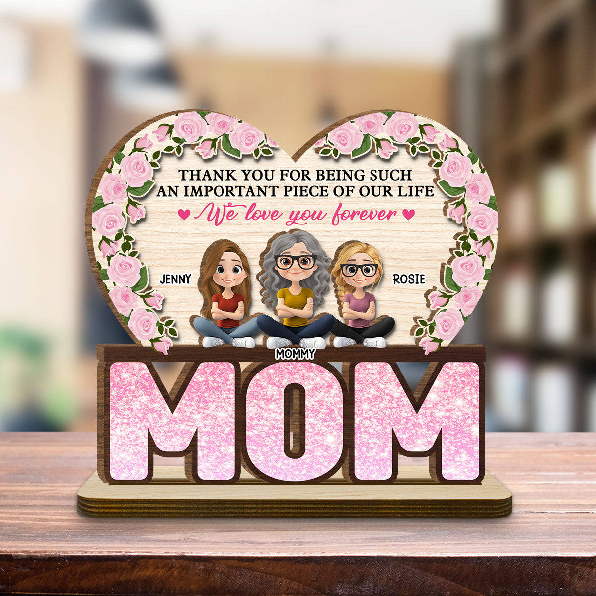 Thank You For Being Such An Important Piece Of My Life - Personalized Custom 2-Layer Wood Plaque With Flat Base