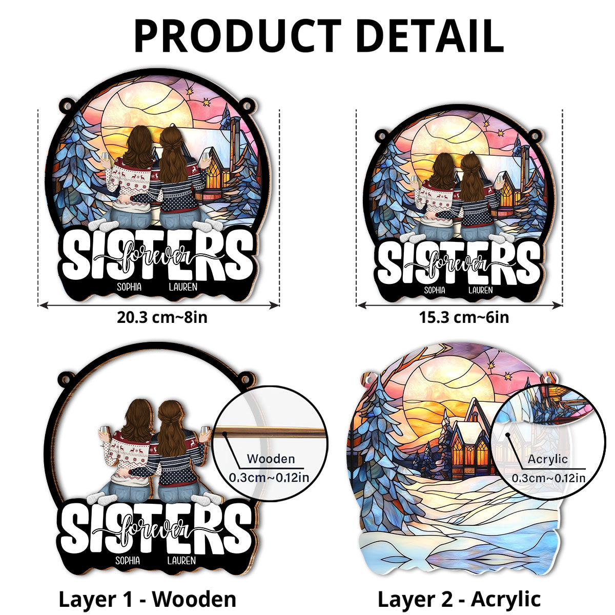 Forever Friends, Forever Young - Personalized Custom Suncatcher