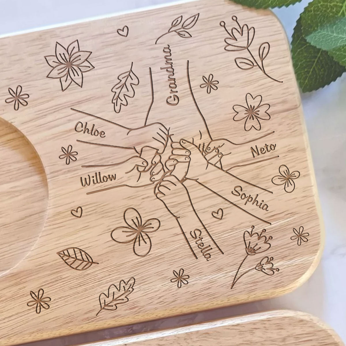 You Hold Our Hands, Also Our Hearts - Personalized Custom Wooden Treat Board