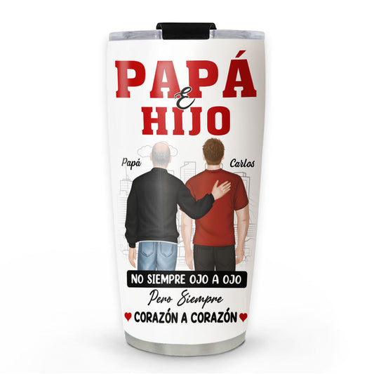 Padre E Hijo Mismo Corazón - Vaso Personalizado