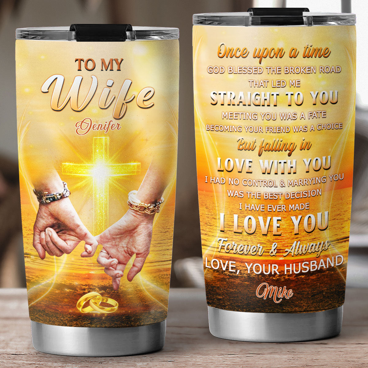 God Blessed You And Me - Personalized Custom Tumbler
