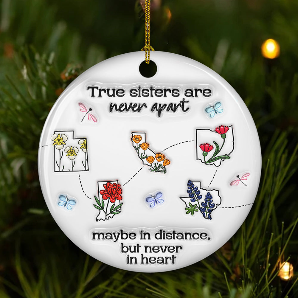 Always Close At Heart - Personalized Custom 3D Inflated Effect Ceramic Ornament