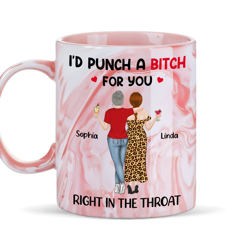 Right In The Throat - Personalized Custom Pink Marble Mug