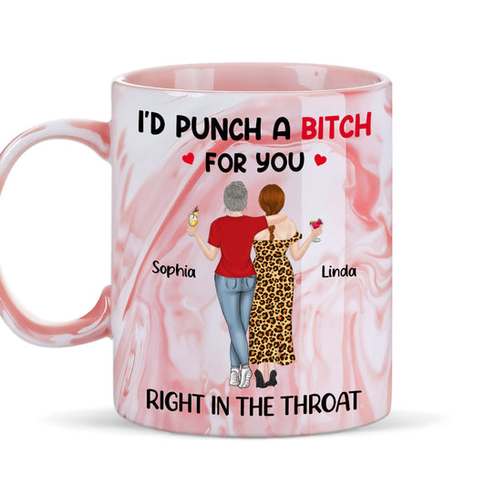 Right In The Throat - Personalized Custom Pink Marble Mug