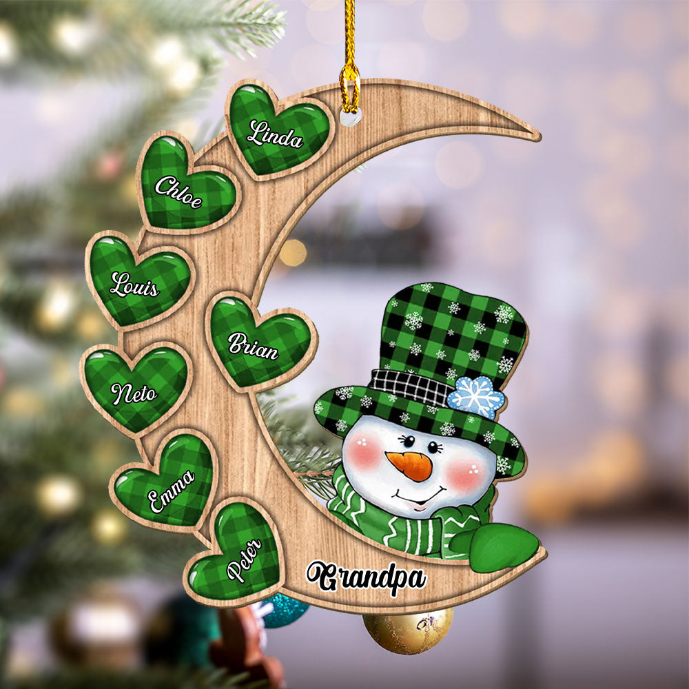 Christmas Snowman - Personalized Custom 3D Inflated Effect Wood Ornament