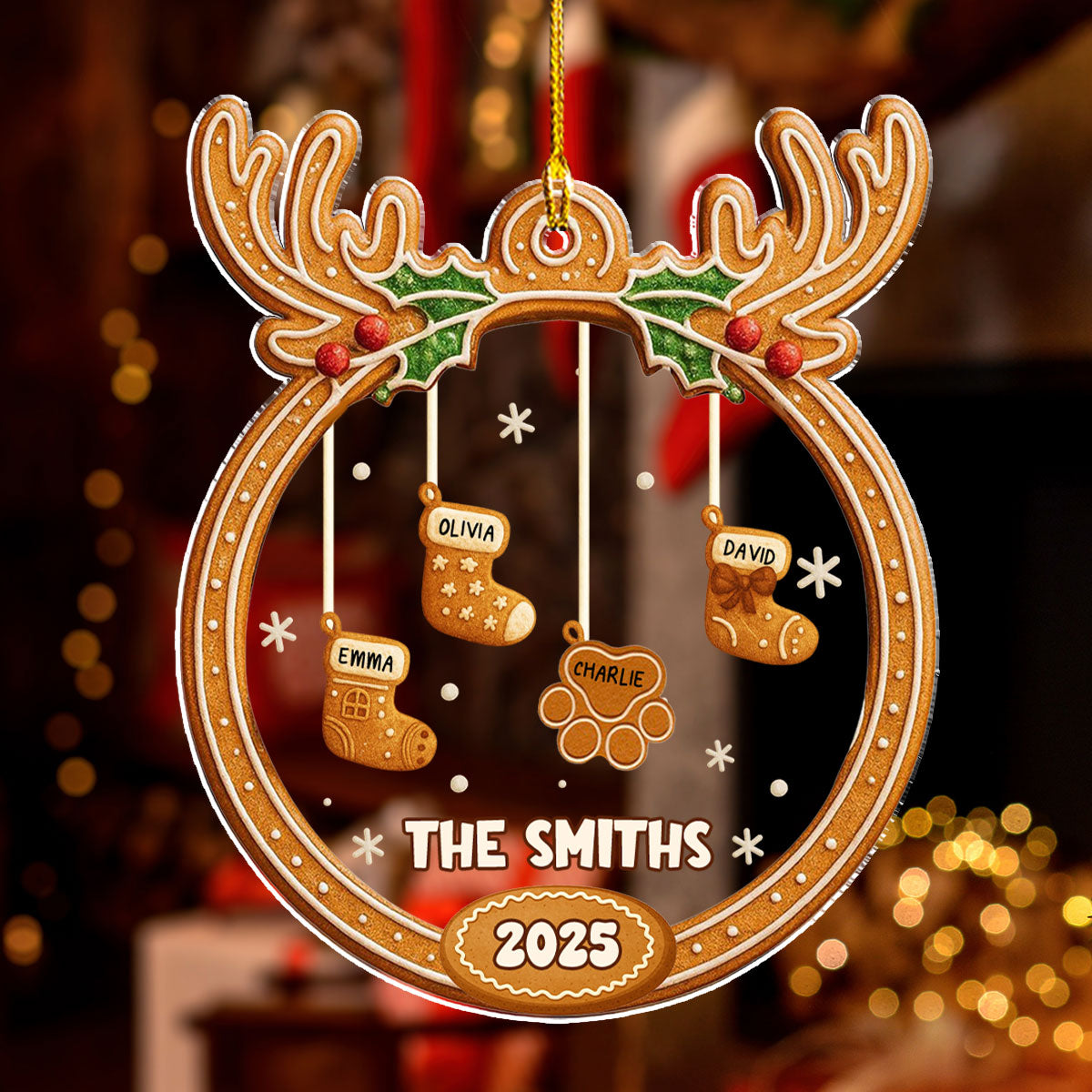 Gingerbread Christmas Memories - Personalized Custom Acrylic Ornament