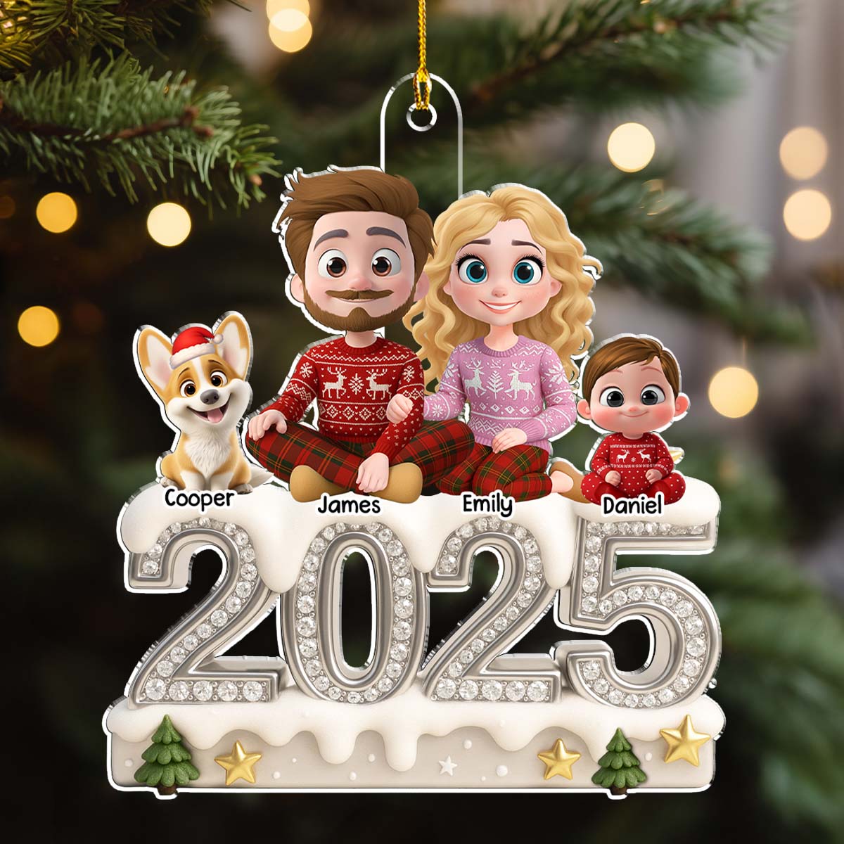Family Love Never Fades Away - Personalized Custom 3D Effect Acrylic Ornament