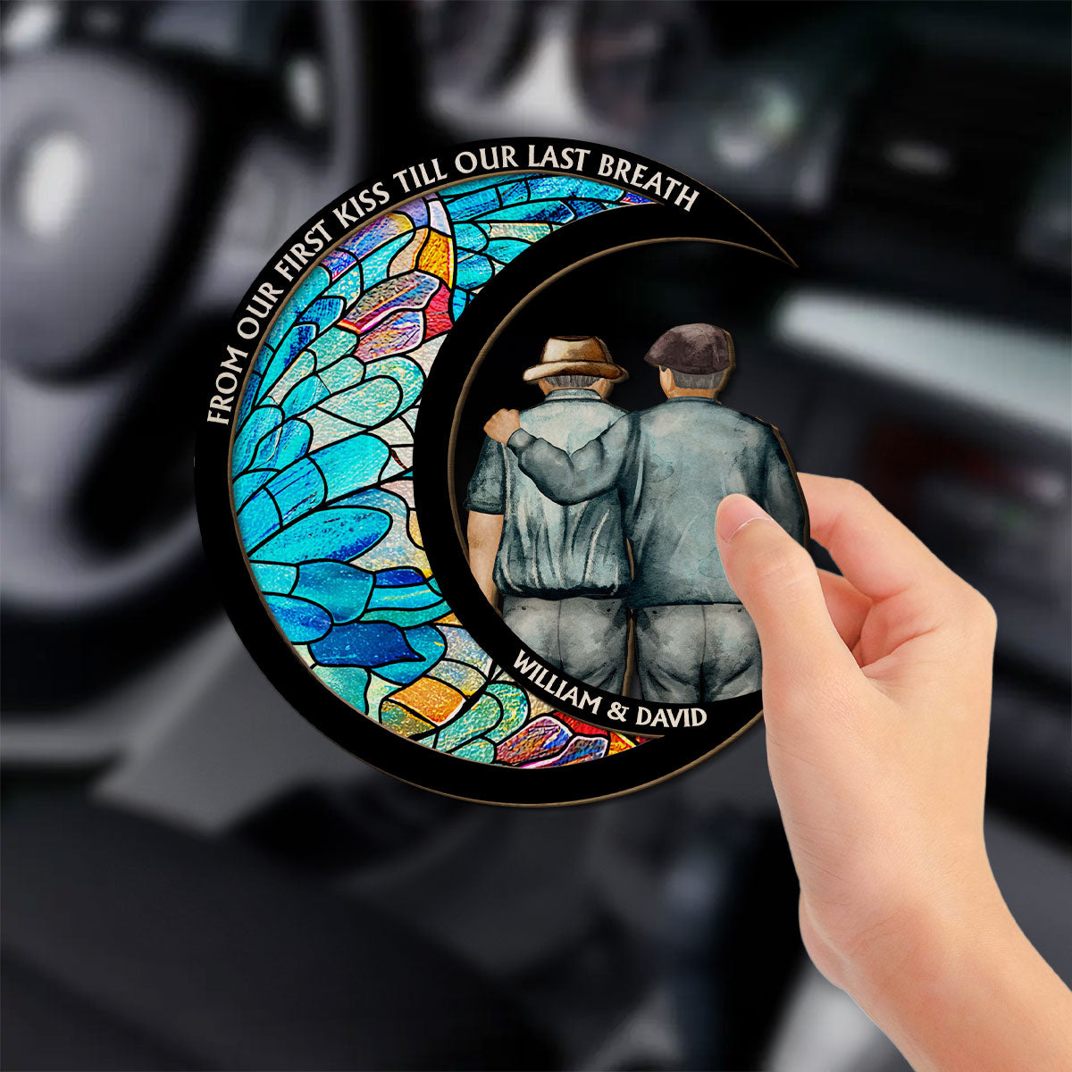 From Our First Kiss Till Our Last Breath - Personalized Custom Car Visor Clip