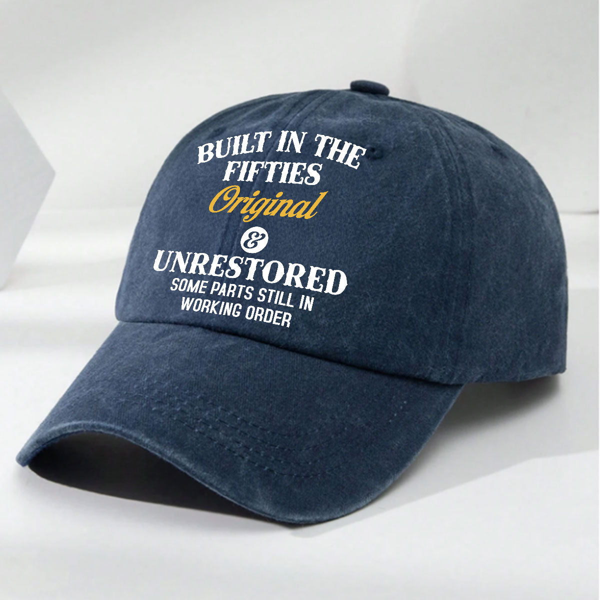 Original And Unrestored - Personalized Custom Vintage Washed Denim Cap