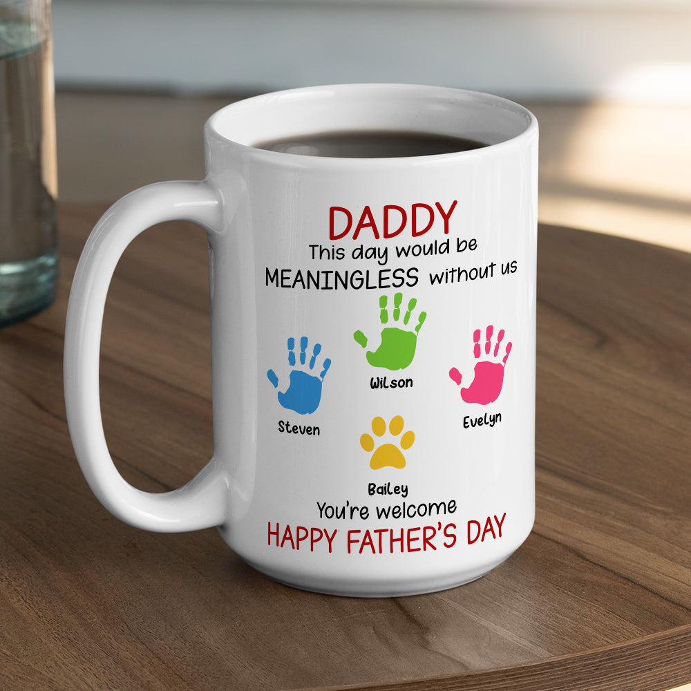 Daddy And His Kids - Personalized Custom Coffee Mug