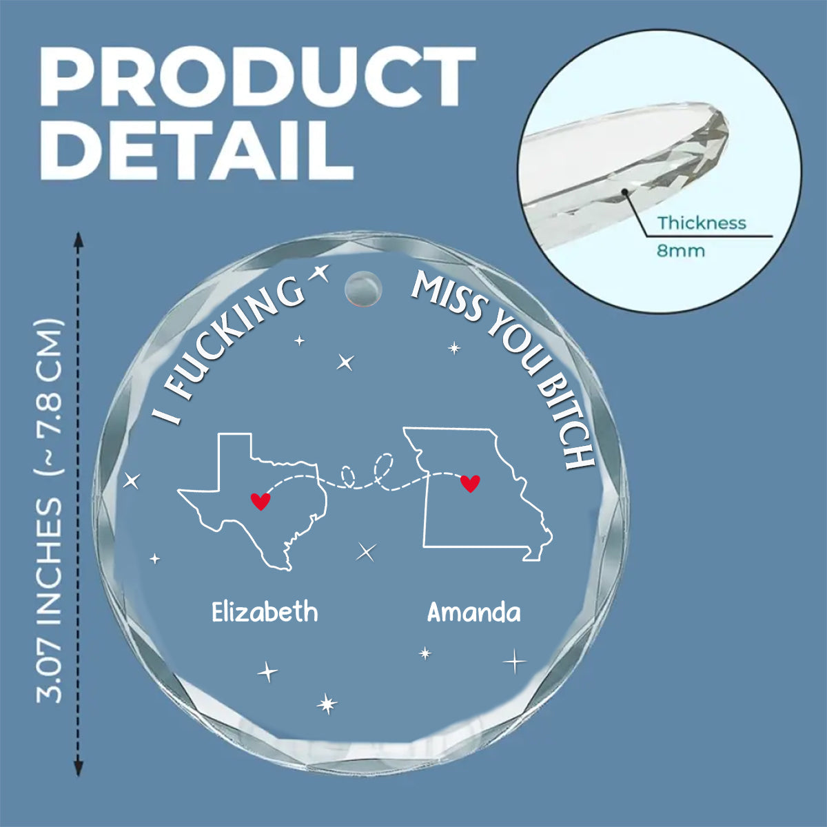 I Miss Your Face - Personalized Custom Glass Ornament