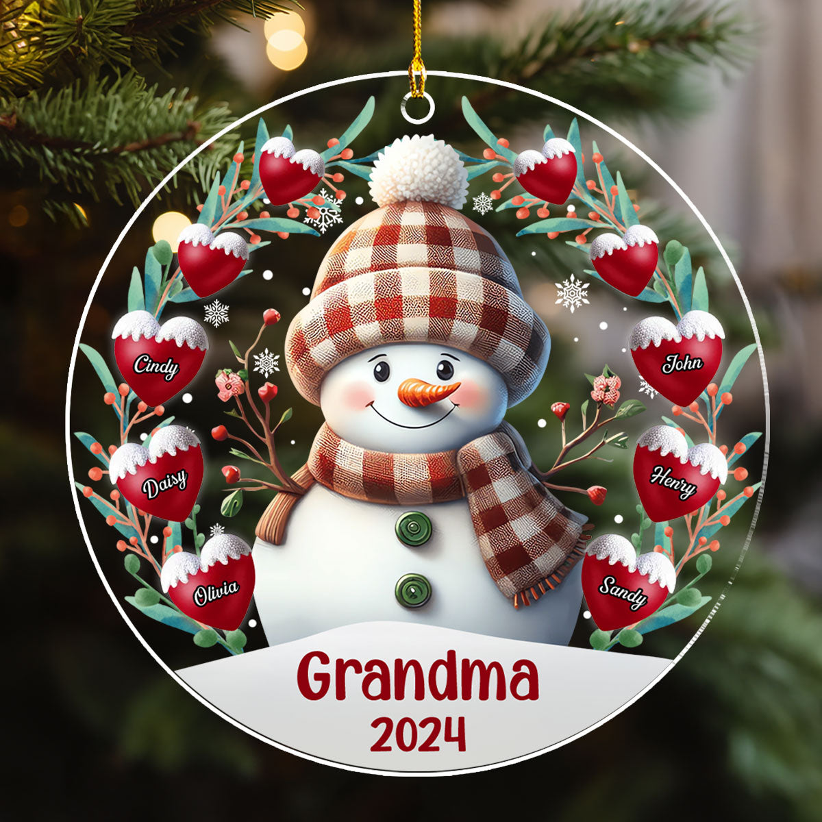 Snowman -  Personalized Custom Acrylic Ornament