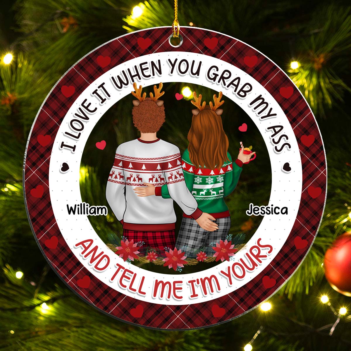 Touching It All The Time And Tell Me I'm Yours - Personalized Custom Acrylic Ornament