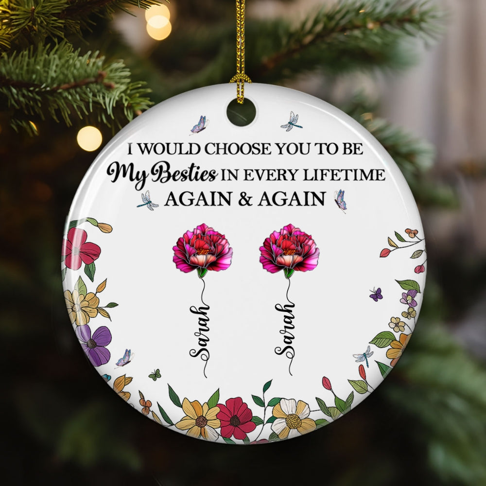 Sisters Bright Together - Personalized Custom Ceramic Ornament