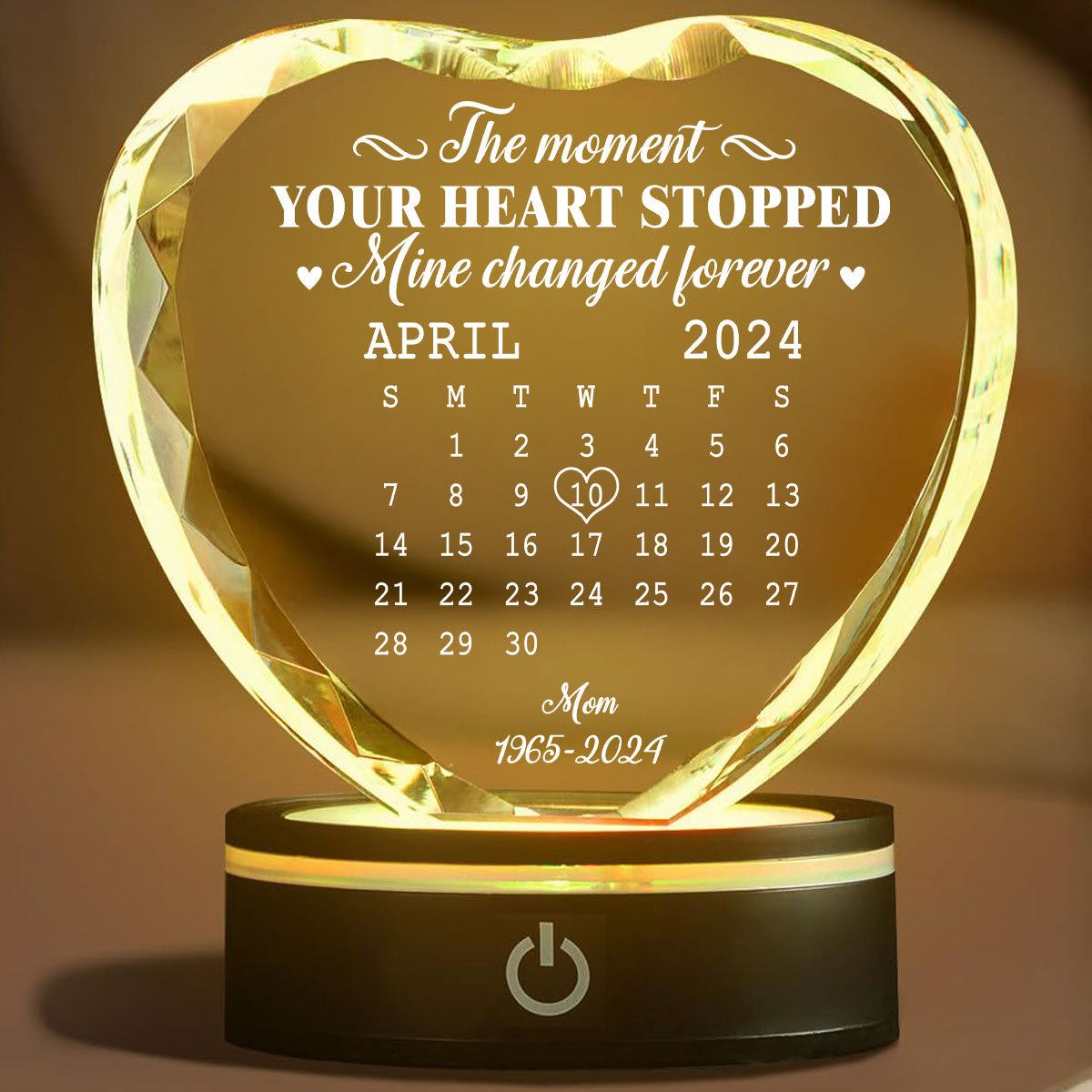 The Moment - Personalized Custom Crystal Led Light