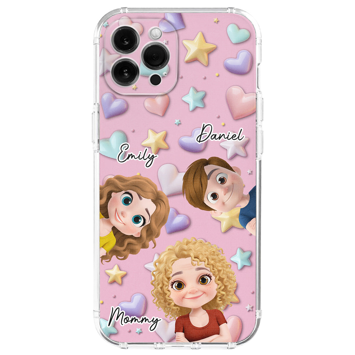 Cute Mommy And Children - Personalized Custom 3D Effect Phone Case