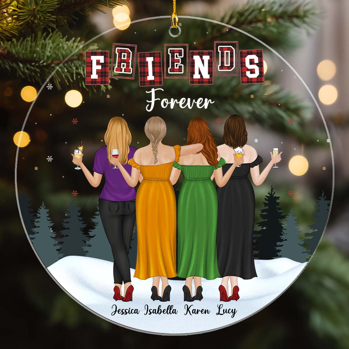 Forever Besties - Personalized Custom Acrylic Ornament