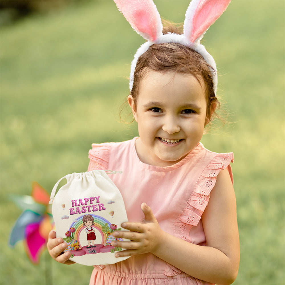 Happy Easter Rainbow - Personalized Custom Favor Bag