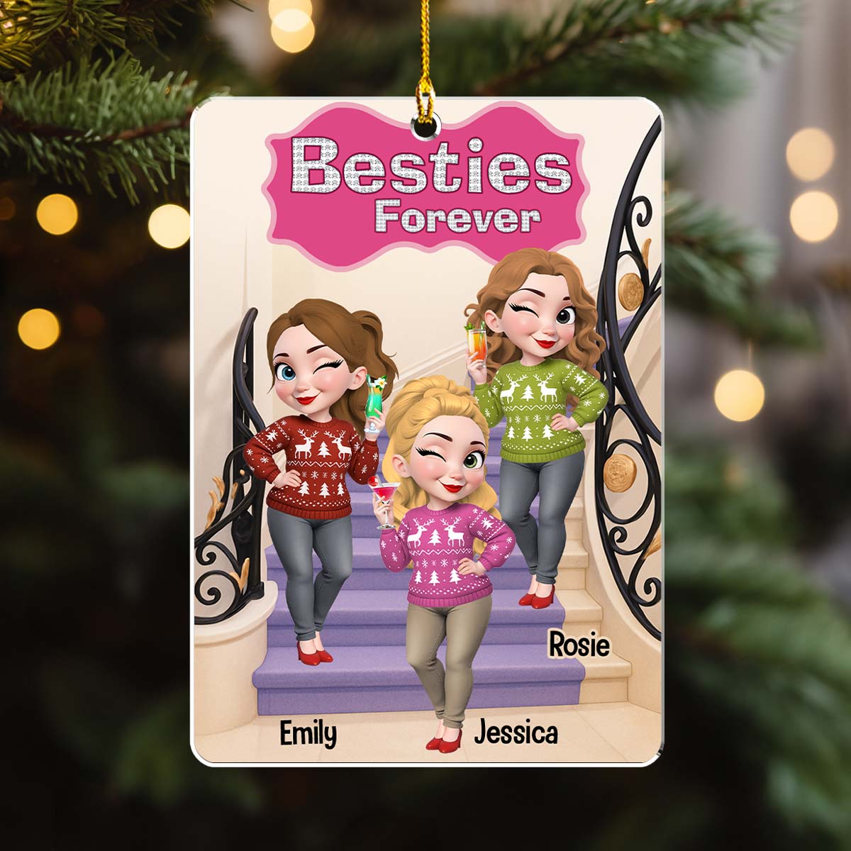 We Sleigh As A Team - Personalized Custom Acrylic Ornament