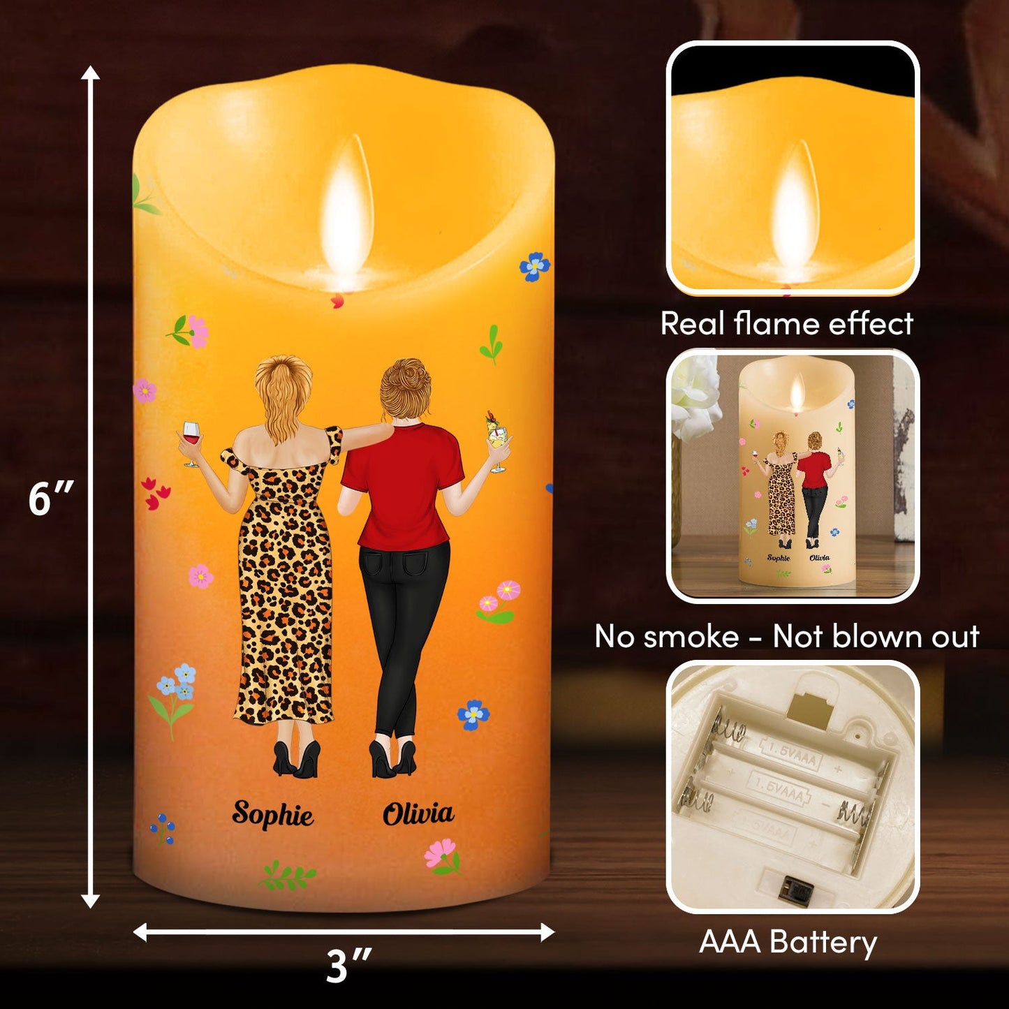 Punch Bitch Besties - Personalized Custom LED Candle