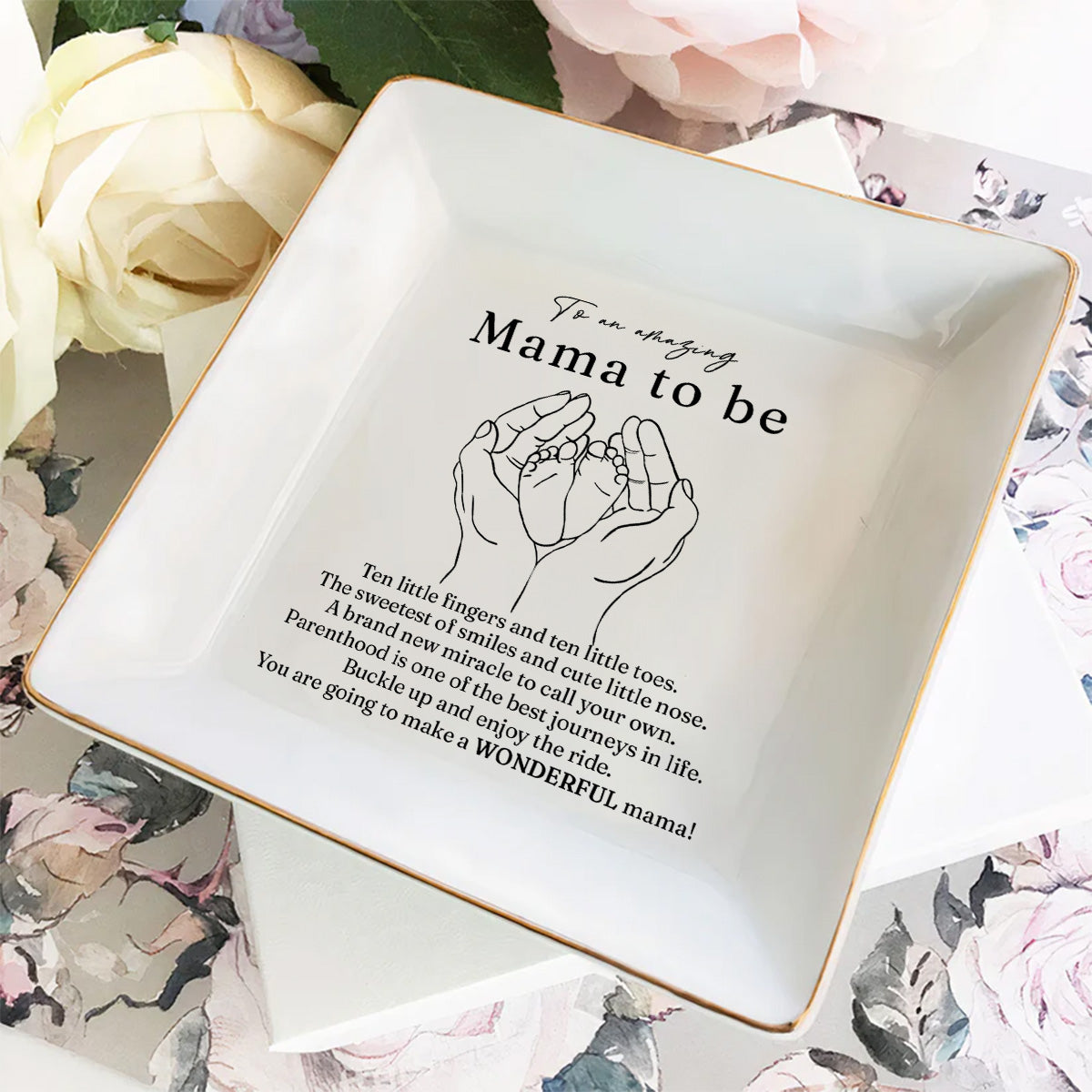 To Amazing Mom To Be - Personalized Custom Jewelry Dish