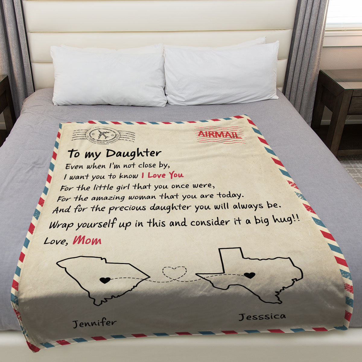 Mom And Daughter Forever - Personalized Custom Fleece Blanket