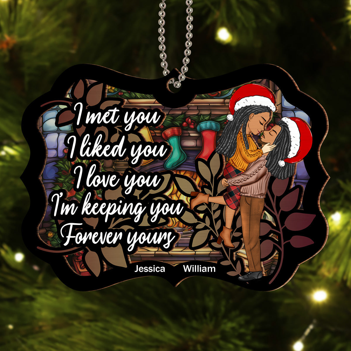Meet And Love- Personalized Custom Suncatcher Ornament