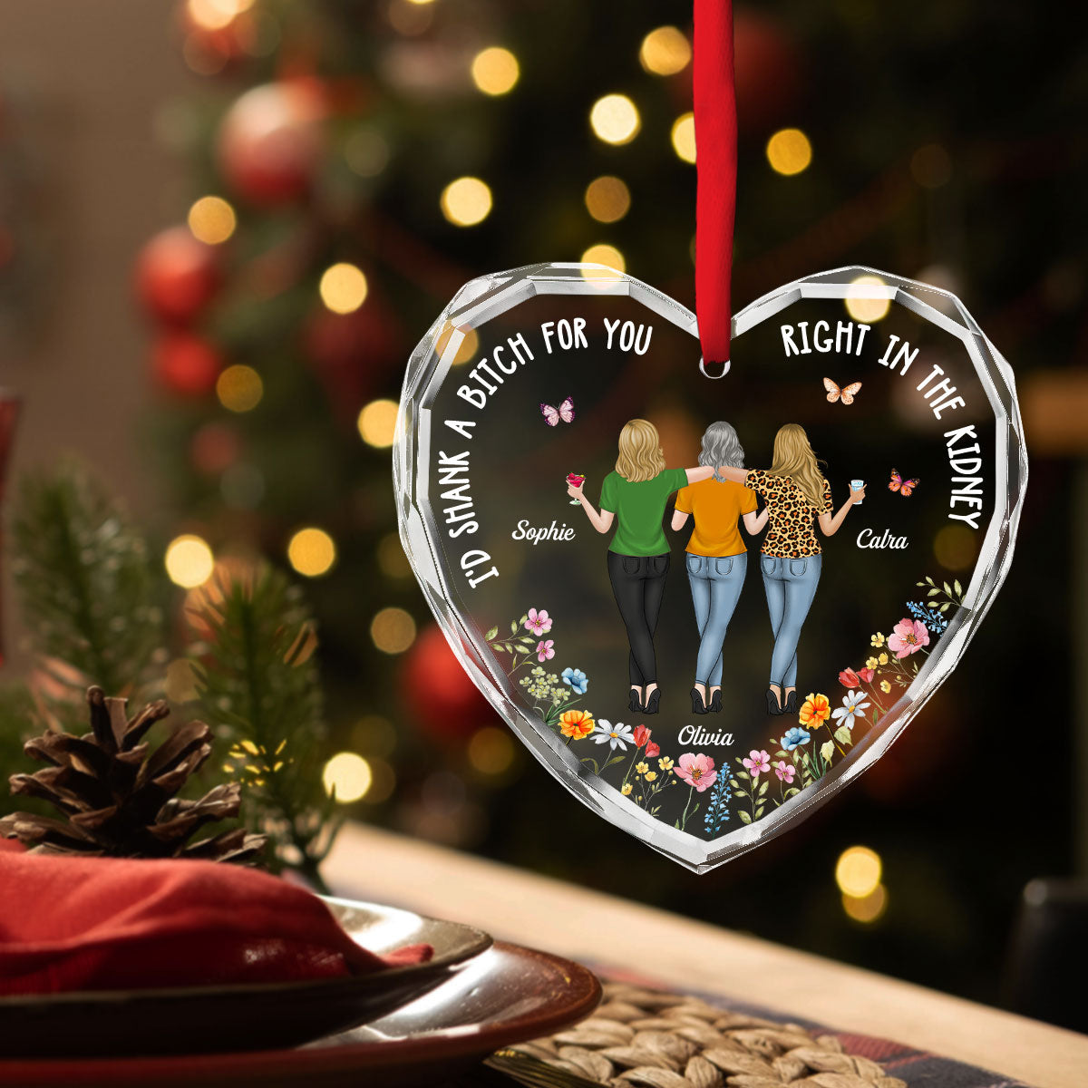 Shank A Bitch For You Gift For Best Friends Sisters - Personalized Custom Glass Ornament