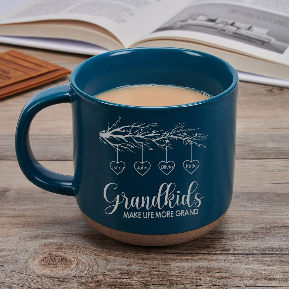 Grandkids Make Life More Grand - Personalized Custom Engraved Pottery Mug