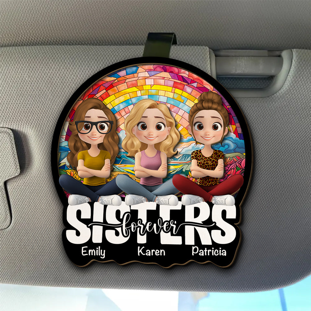 Besties Forever Version 4 - Personalized Custom Car Visor Clip