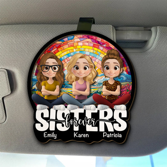 Besties Forever Version 4 - Personalized Custom Car Visor Clip
