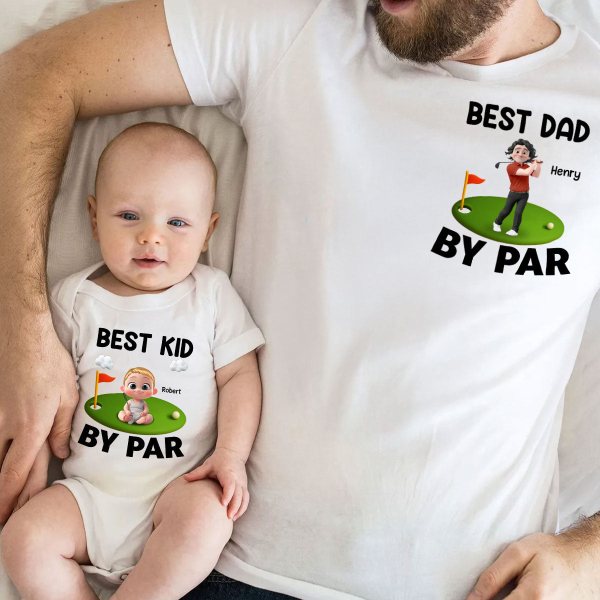 Best Dad And Kid By Par - Personalized Custom T-shirt And Onesie