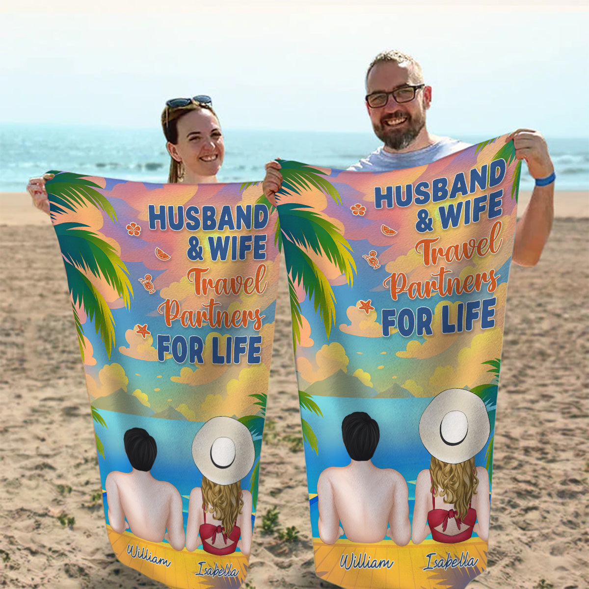 Love You To The Beach - Personalized Custom Beach Towel