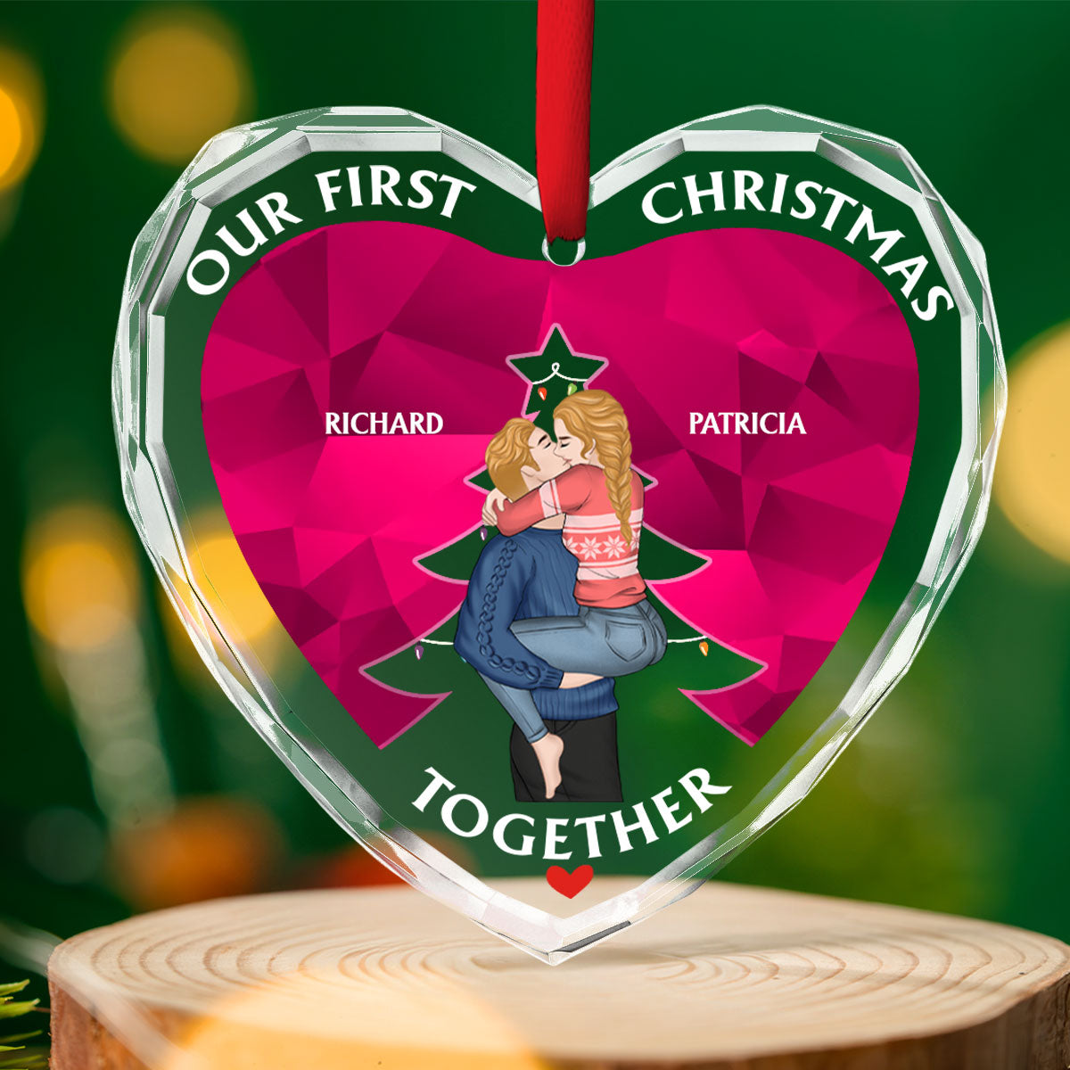 First Love - Personalized Custom Glass Ornament