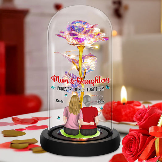 Mom And Lovely Daughter - Personalized Custom Sparkly Rose