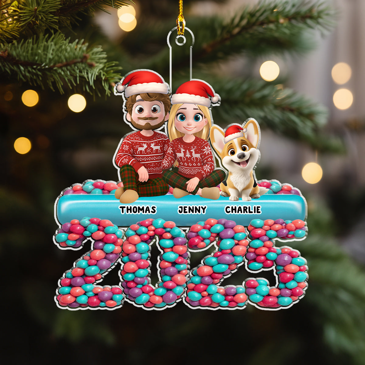 Family Christmas Eve - Personalized Custom Acrylic Ornament