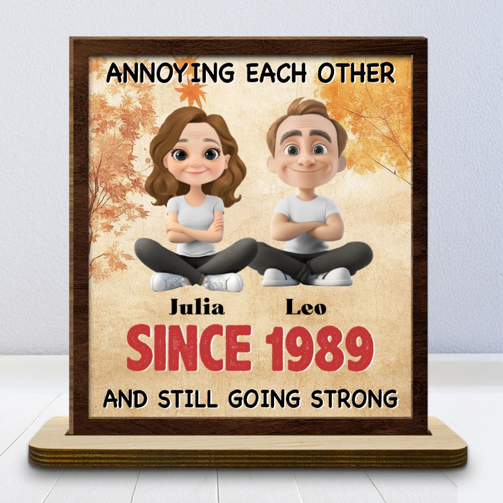 Together Forever - Personalized Custom 2-Layer Wood Plaque With Flat Base