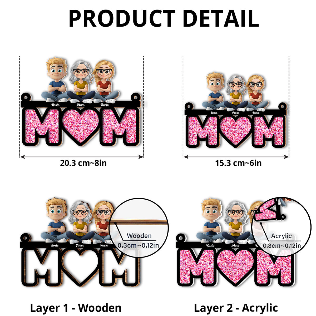 We Love You Mom - Personalized Custom Suncatcher