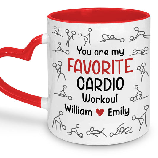 My Favorite Cardio - Personalized Custom Heart Handle Mug