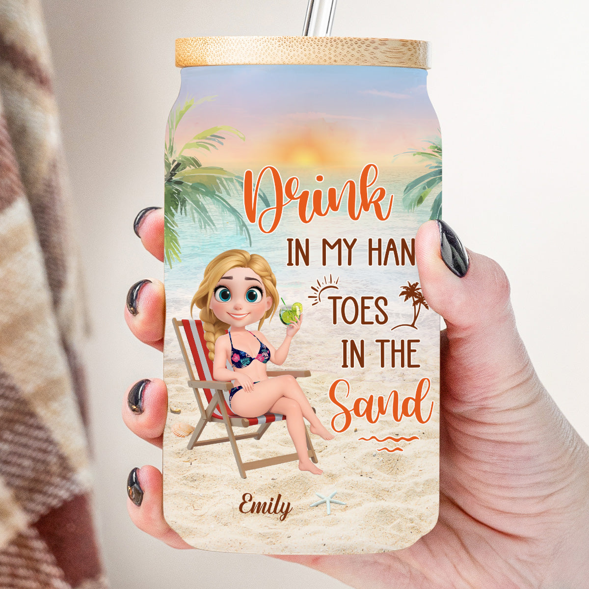 Life Is Better At The Beach - Personalized Custom Glass Can