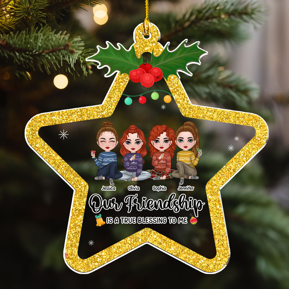 Our Friendship Is A True Blessing To Me - Personalized Custom Acrylic Ornament