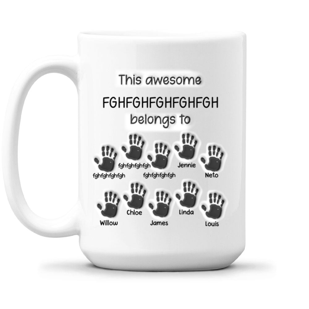 This Awesome Grandpa Belongs To - Personalized Custom 3D Inflated Effect Mug