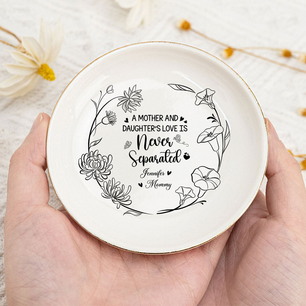 A Mother And Daughters Love - Personalized Custom Jewelry Dish
